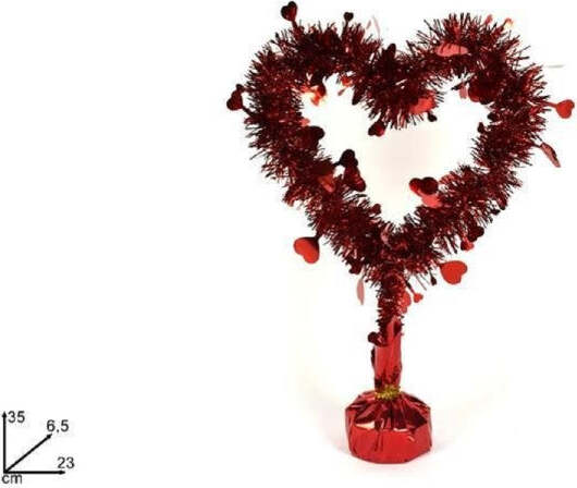 Ghirlanda-A-Forma-Di-Cuore-Rosso-Cuoricini-Con-Base-Decorazione-San-Valentino