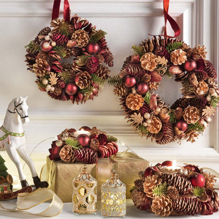 Ghirlanda dietro porta natalizio decorazione in legno Ø 30 cm Casa e cucina/Decorazioni per interni/Addobbi e decorazioni per ricorrenze/Decorazioni natalizie/Orpelli e festoni MagiediNatale.it - Altamura, Commerciovirtuoso.it