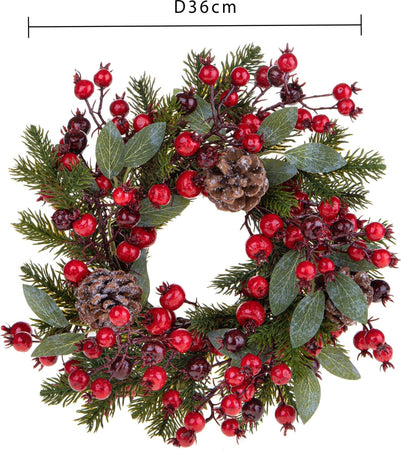 Ghirlanda tonda con bacche rosse corona natalizia Rosso, dietro porta da 36 cm Casa e cucina/Decorazioni per interni/Addobbi e decorazioni per ricorrenze/Decorazioni natalizie/Orpelli e festoni MagiediNatale.it - Altamura, Commerciovirtuoso.it