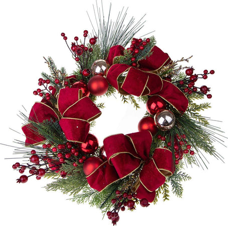 Ghirlanda tonda con Fiocchi corona natalizia Rosso, dietro porta da 50 cm Casa e cucina/Decorazioni per interni/Addobbi e decorazioni per ricorrenze/Decorazioni natalizie/Orpelli e festoni MagiediNatale.it - Altamura, Commerciovirtuoso.it