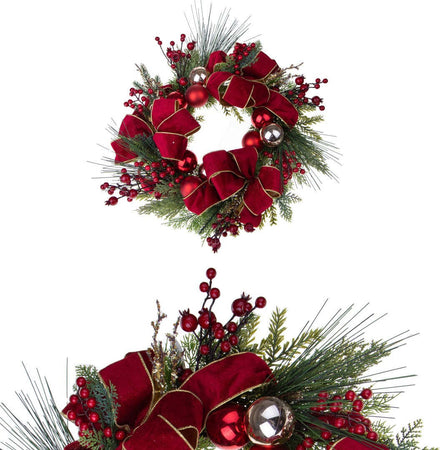 Ghirlanda tonda con Fiocchi corona natalizia Rosso, dietro porta da 50 cm Casa e cucina/Decorazioni per interni/Addobbi e decorazioni per ricorrenze/Decorazioni natalizie/Orpelli e festoni MagiediNatale.it - Altamura, Commerciovirtuoso.it