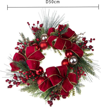 Ghirlanda tonda con Fiocchi corona natalizia Rosso, dietro porta da 50 cm Casa e cucina/Decorazioni per interni/Addobbi e decorazioni per ricorrenze/Decorazioni natalizie/Orpelli e festoni MagiediNatale.it - Altamura, Commerciovirtuoso.it