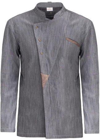 Giacca Cuoco Grosseto Jeans Elasticizzata Giacca Chef di tendenza Inserti in pelle