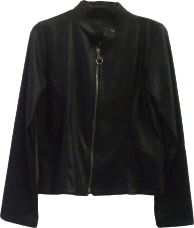 Giacca in eco pelle sintetica da donna nero con zip art. 089/b giubbino donna in ecopelle Italy moda giubbino donna L'Orchidea - Siderno, Commerciovirtuoso.it