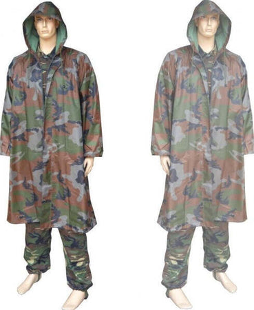 Giacca-Mantella-Impermeabile-Mimetica-Militare-Pvc-Antipioggia-Con-Cappuccio