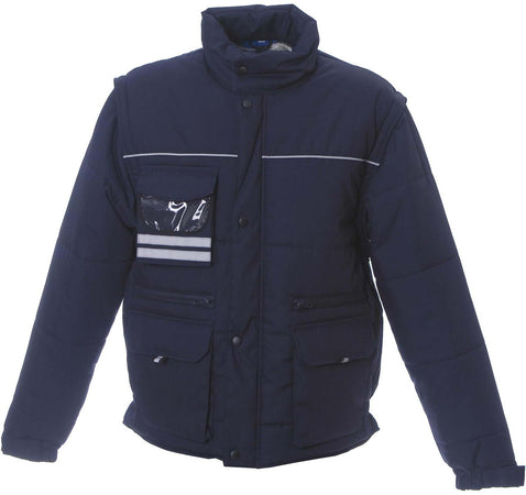 Giacca New Scotland Blu Giubbino da Lavoro Maniche Staccabili Industria Officina Magazzino