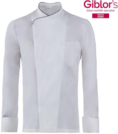 Giacca Patrick Bianco Giacca Cuoco Maniche Lunghe con Profilo