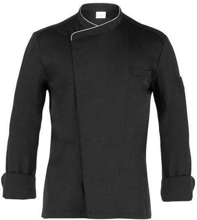 Giacca Patrizio Nero con Profilo Bianco Giacca Cuoco Manica Lunga