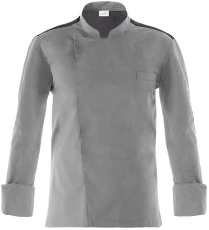 Giacca Raul Grigio Chiaro Giacca Cuoco con Rete Traspirante Elasticizzata