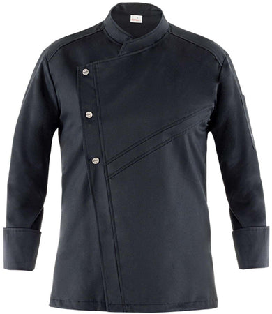 Giacca Samuel Nero Manica Lunga Giacca Cuoco Stiro Facile Tencel