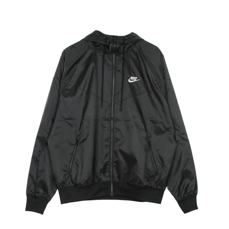 Nike Giacca a Vento Uomo Sportswear Woven Lined Windrunner Hooded Jacket Black/white da uomo