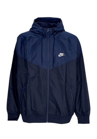 Nike Giacca a Vento Uomo Sportswear Woven Lined Windrunner Hooded Jacket Obsidian/midnight Navy/sail da uomo