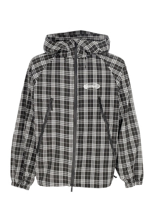 WASTED PARIS Giacca a Vento Uomo Yard Tartan Windbreaker Black/white da uomo