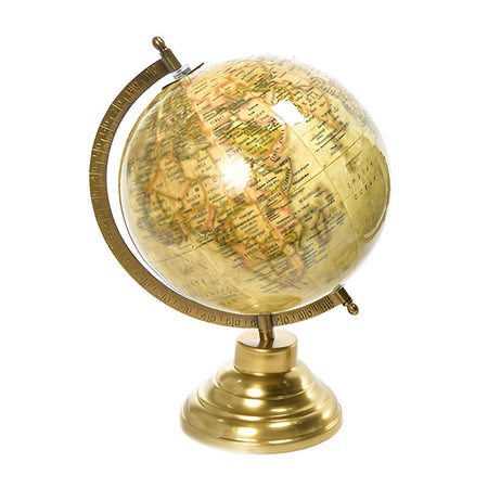Mappamondo con base e struttura in ottone, alta qualità, resistente