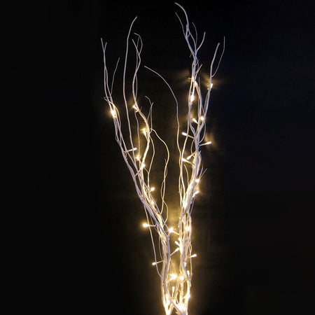 Rami luminosi con 5 rami avorio a 50 led batteria da 120 cm uso interno