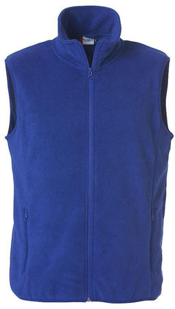 Gilet Pile Clique Basic Royal Azzurro con Tasche Smanicato in Pile Antivento