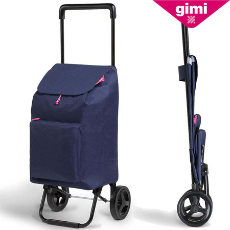 Gimi-ARGO-Carrello-Portaspesa-Porta-Spesa-Oggetti-Bottiglie-Con-2-Ruote-Blu