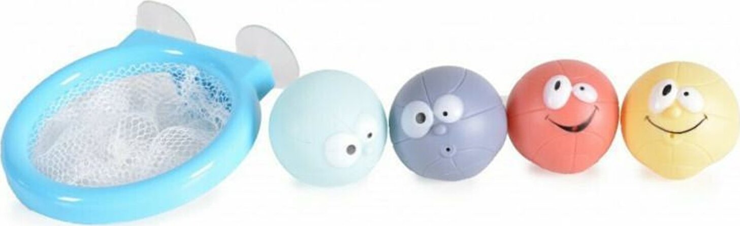 Giocattolo da Bagno Galleggiante Canestro da Basket con 4 Palline per Acqua Piscina per Bambini 12 Mesi +