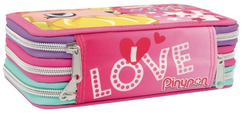 Giochi Preziosi Astuccio Scuola Bambine Hello My Friend! Astuccio Triplo Pinypon 3 Scomparti E 3 Zip
