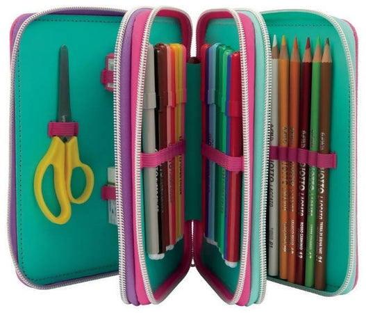 Giochi Preziosi Astuccio Scuola Bambine Hello My Friend! Astuccio Triplo Pinypon 3 Scomparti E 3 Zip