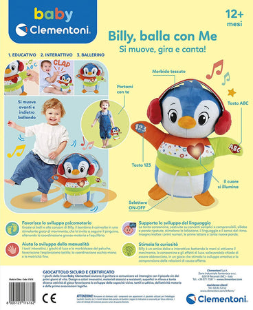 Gioco Bambini Clementoni Baby - Billy Balla Con Me Gioco Peluche Interattivo Parlante Con Canzoncine E Filastrocche per Bambini 9+ Mesi Peluche Colorato 17676 Giochi e giocattoli/Peluche/Animali di peluche Sanitaria Gioia del Bimbo - Villa San Giovanni, Commerciovirtuoso.it