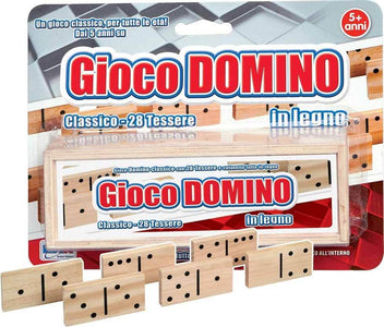Gioco-Di-Societa'-Da-Tavolo-Domino-Confezione-E-28-Tessere-In-Legno-Bambini