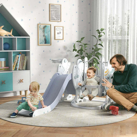 Gioco-per-Bambini-18-48-Mesi,-Set-3-in-1-in-Plastica-con-Altalena,-Scivolo-e-Canestro,-150x185x92-cm-SD9331-038V00GYSD9