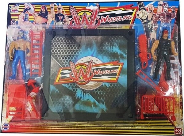 Gioco-Wrestling-W-Action-Figures-Ring-Sport-Combattimento-Abilita'-Società-3+
