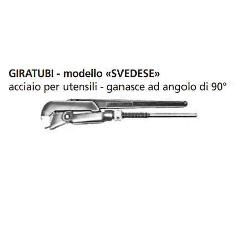 ORECA-GIRATUBI MODELLO SVEDESE GANASCE AD ANGOLO DI 90° PER TUBI FINO AD 1"