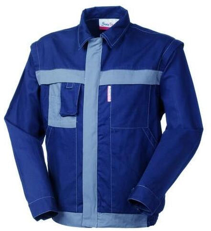 Giubbetto SerioTech Rosso/Grigio Casacca da Lavoro Maniche Staccabili Cotone Canvas Meccanico Gommista Officina