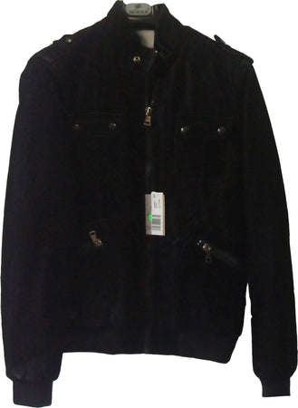 Giubbotto da uomo giacca in tessuto ed ecopelle nera MORRIS art. 21903 giubbino Made in Italy sportivo da uomo giubbino uomo L'Orchidea - Siderno, Commerciovirtuoso.it