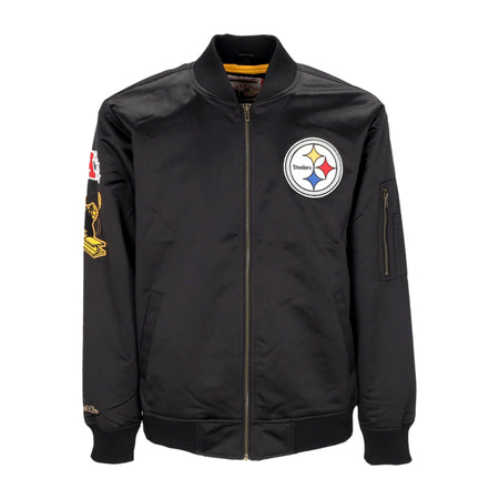 MITCHELL & NESS Giubbotto Bomber Uomo Nfl Lightweight Satin Bomber Pitste Original Team Colors da uomo