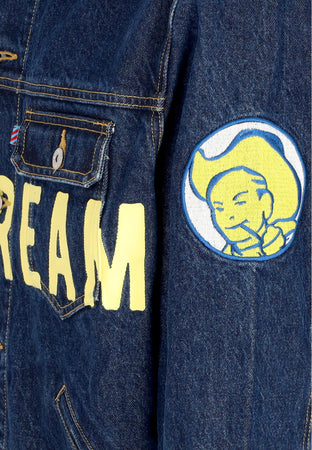 ICE CREAM Giubbotto Jeans Uomo Icecream Cowboy Denim Trucker Jacket Indigo da uomo