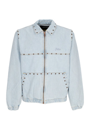IUTER Giubbotto Jeans Uomo Rivets Harrington Denim Jacket Light Blue da uomo