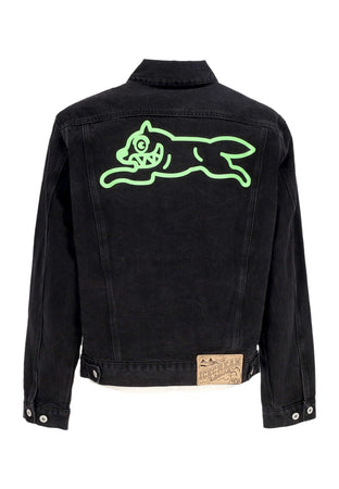 ICE CREAM Giubbotto Jeans Uomo Running Dog Denim Trucker Jacket Black Denim da uomo
