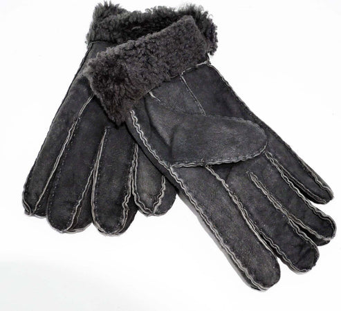 Gloves---Guanti-Donna-Grigi-in-vero-montone-Shearling
