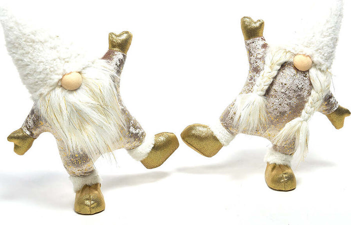Gnomi in tessuto, colore bianco, set di 2 statuette, decorazione da 46 x 21 x h 70 cm Casa e cucina/Decorazioni per interni/Addobbi e decorazioni per ricorrenze/Decorazioni natalizie/Schiaccianoci MagiediNatale.it - Altamura, Commerciovirtuoso.it