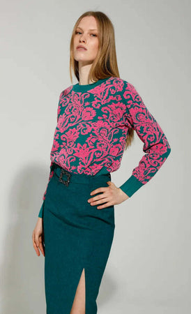 GOA-GOA-|-Maglia-jacquard-barocco-bicolor