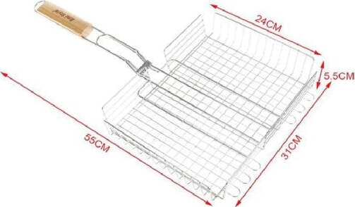 Graticola-A-Rete-Per-Grigliate-55x31x24xh5.5cm-+-Manico-Griglia-Barbecue-2406341