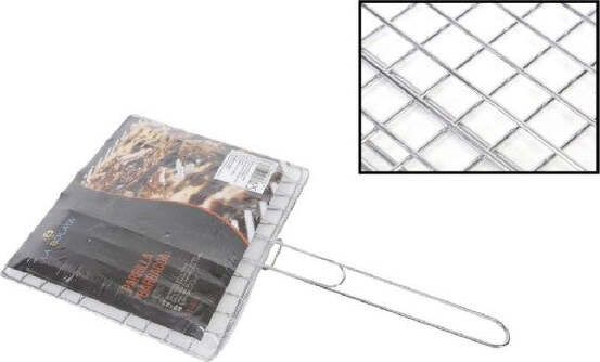 Graticola-Griglia-Barbecue-Doppia-In-Ferro-Grigliata-Pesce-Arrosto-21.5-X-19.5cm