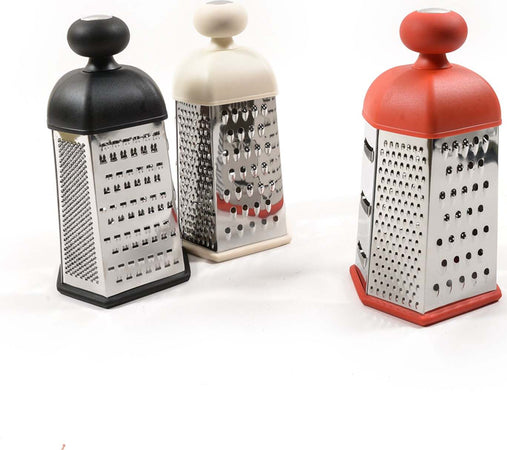 Grattugia multiuso a 6 lati affetta verdure in acciaio con manico in plastica Casa e cucina/Utensili da cucina/Grattugie Decor Space - Altamura, Commerciovirtuoso.it