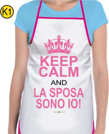 Grembiule Sposa Addio al Nubilato Grembiule Keep Calm And La Sposa Sono Io Grembiule Rosa e Bianco Salute e cura della persona/Erotismo e contraccezione/Sex toys/Gadget per addio al nubilato e al celibato Kondorama - Martinsicuro, Commerciovirtuoso.it