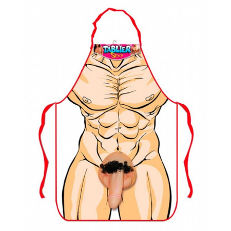 GREMBIULE UOMO SEXY CON PENE 3D IN GOMMA ARTICOLO SCHERZOSO ADDIO AL NUBILATO