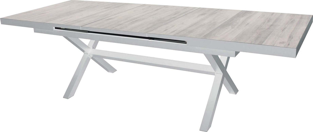 GRES---tavolo-da-giardino-allungabile-in-alluminio-e-gres-cm-200/260x101-Bianco-Milani-Home