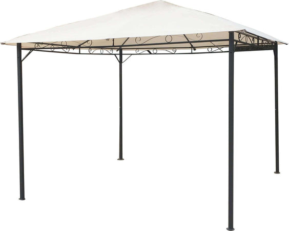 GREX---gazebo-da-giardino-3x4-in-metallo-nero-telo-beige-senza-doppio-tetto-Antracite-Milani-Home