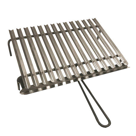 Griglia in acciaio bistecchiera scola grasso per barbecue e camino "Made in Italy"