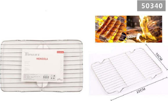 Griglia-In-Acciaio-25.5x16cm-Mensola-Per-Barbecue-Vapore-Cuocere-Arrostire-50340