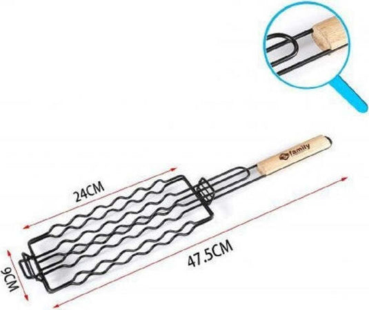 Griglia-Per-Barbecue-47.5x24x9cm-Per-Braciata-Wurstel-Hot-Dog-Carne-Verdure-802059
