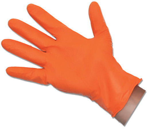 Guanti in Nitrile Arancio Ekogrip 50 Pz. Arancio Spessore 8.8 Gr. Dpi Monouso Senza Polvere 6mil Latex Free Meccanico Officina Gommista