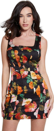 Guess-abito-a-tubino-nero-fiori-Alivia-W4RK11-WEFC2